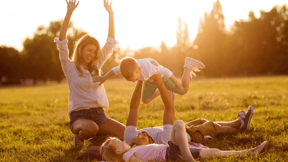 Family enjoying time outdoors in spruce grove